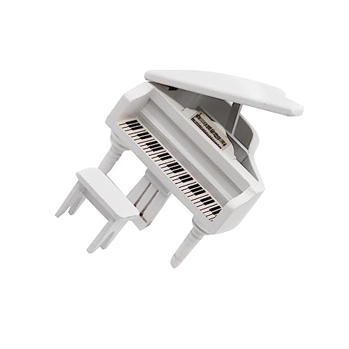 NUSITOU Mini Möbelzubehör Simuliertes Klavier Modell Für Puppenhaus Weißes Taschenflügel Arrangement Miniatur Klavier Zubehör Für Puppenhausmöbel Und Dekoration von NUSITOU