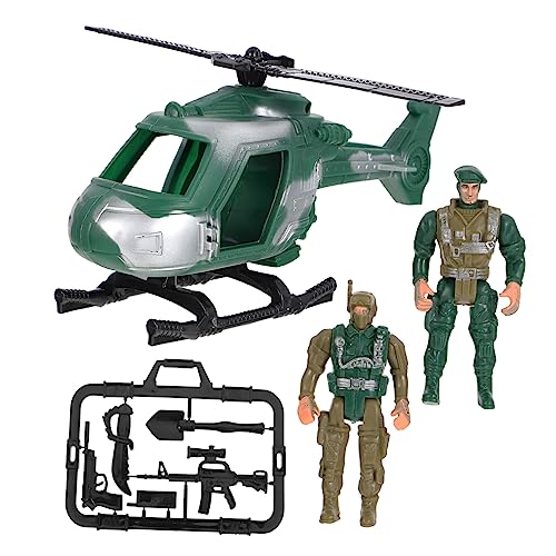 NUSITOU Mini Soldat Spielset Mit Helikopter Winzige Figuren Armee Spielzeug Für Kinder Kampf Set Mit Fahrzeugen Und Zubehör von NUSITOU