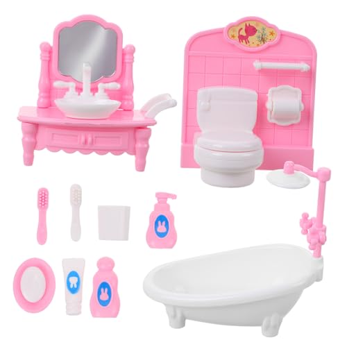 NUSITOU Miniatur Badezimmer öbel Set Für Puppenhaus Badewanne Toilette Und Waschbecken Puppenhaus Zubehör Und Dekoration Für Kreative Spielwelten Ideal Für Kleine Badezimmer Szenen von NUSITOU