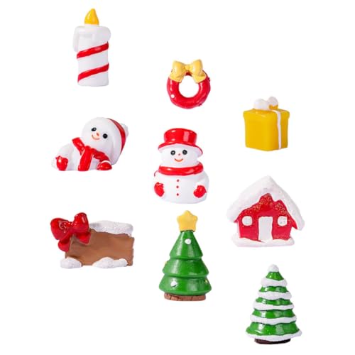 NUSITOU Miniatur Weihnachtsfiguren Weihnachtsmann Schneemann Und Baum Dekoration Mini Weihnachtsdeko Für Festlichkeiten Und Partys Partybedarf von NUSITOU