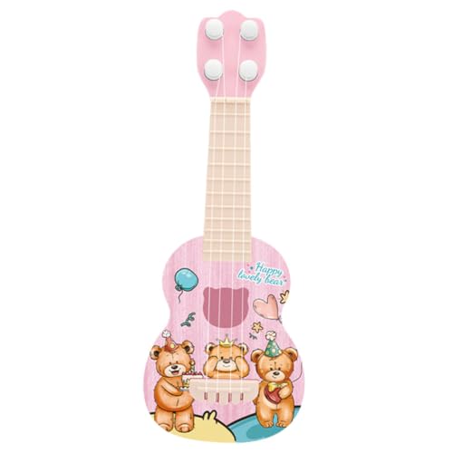 NUSITOU Musikinstrumente Baby Kinder Spielzeug Jungen Ukulele Cartoon Ukulele Für Musikinstrument Zur Musikalischen Ideales Für Kleinkinder Liebevolle Gestaltung Mit Bärenmotiv von NUSITOU