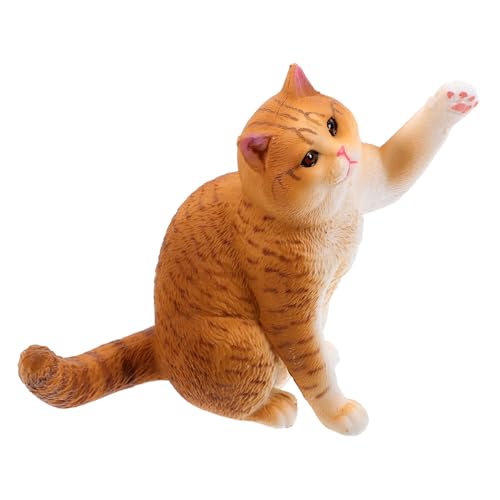 NUSITOU Niedliche British Shorthair Katzenfigur Kleine Kurzhaarkatze Dekoration Realistische Katzenstatue Für Zuhause Tierfigur Als von NUSITOU