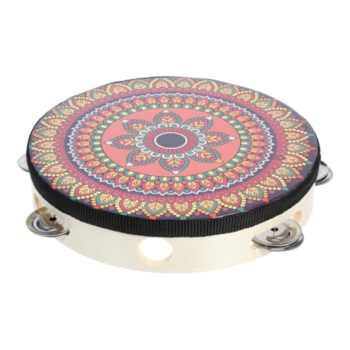 NUSITOU Orff Tamburin Dekoratives Hand Tambourine Percussion Instrument Handtrommel Für Kinder Musikalisches Spielzeug Handgehaltenes Schlaginstrument von NUSITOU