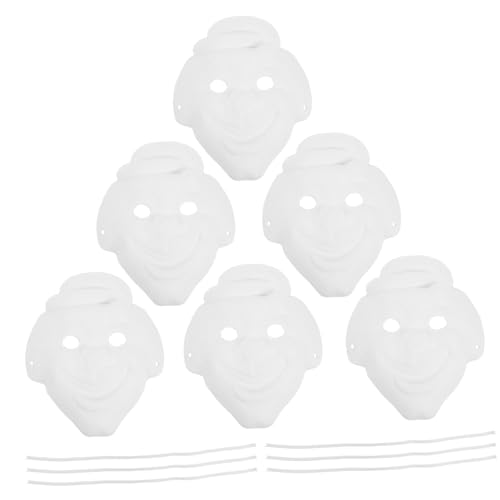 NUSITOU Papiermasken Masken Clown Party Maskenmaske für Handwerk für Blankomasken Partymaske Erwachsene Maskerade Kinder Handbemalte Maskenzubehör von NUSITOU