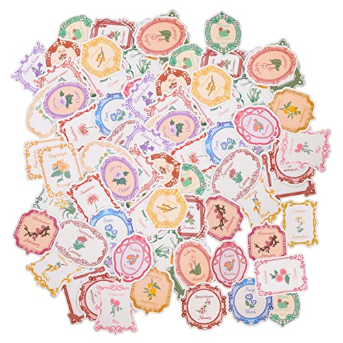 NUSITOU Pflanzenaufkleber Kofferaufkleber Kreative Scrapbooking für Sticker Laptop Retro Aufkleber Blumenaufkleber Wasserfeste Graffiti Notebook Scrapbook von NUSITOU