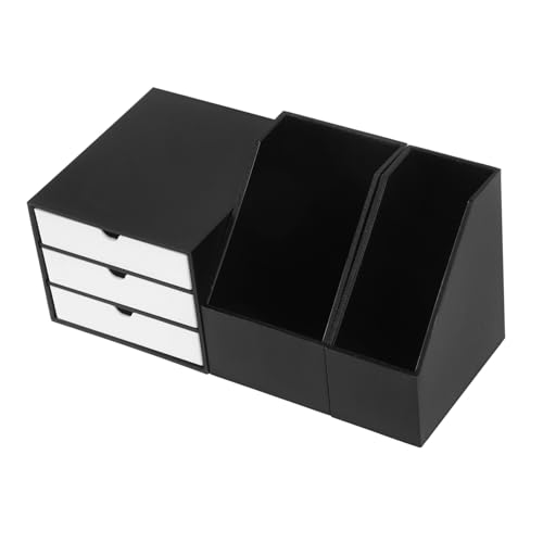 NUSITOU Puppenhaus-dokumentenkorb Miniaturschrank Mini-Desktop-Organizer Miniatur-Ornamente Minischrank Für Puppenhaus Miniatur-hausmöbel Puppenhaus-ausstellungsregal Plastik Black von NUSITOU