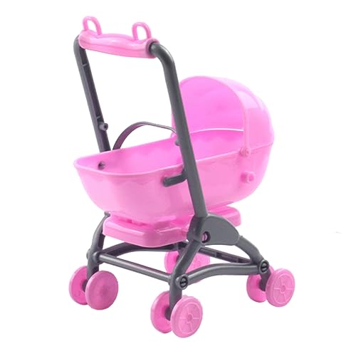 NUSITOU Puppenwagen Für Puppen Faltbarer Kinderwagen Pink Für Ab 3 Jahren Ideal Für Rollenspiele Und Puppenzubehör Simulation Eines Kinderwagens von NUSITOU