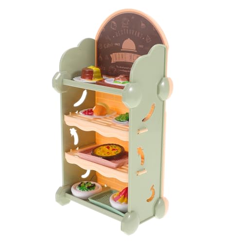 NUSITOU Simulation Lebensmittel Spielzeug Puppe Bäckerei Regal Miniaturschrank Modell Dessert Display Minischrank 4 Etagen Lebensmittelaufbewahrung Selbst Mini Vitrine Puppenhaus Bäckerei von NUSITOU