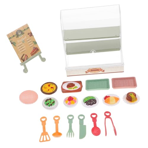 NUSITOU Simulationskuchenspielzeug Mini-Backschrank Küchenzubehör für Puppenstuben Miniatur-Essensstand Backspielzeug-Set Puppenhaus Kuchenständer Miniatur-Dessert Mini-Kuchenblech Plastik von NUSITOU