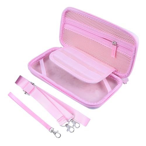 NUSITOU Switch Aufbewahrungstasche Für Spielekonsole Hartschalen Reisetasche Für Tragetasche Mit Fächern Für Spielkarten Und Zubehör Pink von NUSITOU