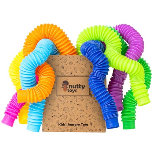 Nutty Toys Jumbo Pop Tubes, XL sensorisches Spielzeug für Kinder ab 5 Jahren, multisensorische Entwicklung für Jungen und Mädchen, Top ADHS Autismus Fidget 2024, Idee & einzigartige Strumpffüller für von NUTTY TOYS