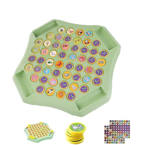 NUVRF Two-Player Animal Flip Chess, Animal-Memory Game Board, Flip Schach Memoryspiel, Tier und Obst Brettspiel, Montessori Spielzeug, Strategiespielzeug für 2–4 Spieler von NUVRF