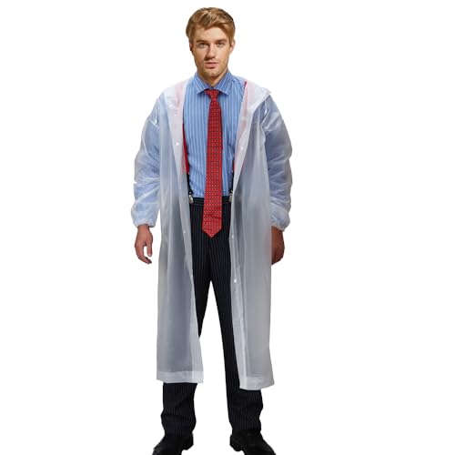 NUWIND Herren Kostüm American Psycho Blau-Weiß Gestreift Anzug Regenmantel Patrick Bateman Gangster Set Halloween Karneval Cosplay Outfit (L) von NUWIND