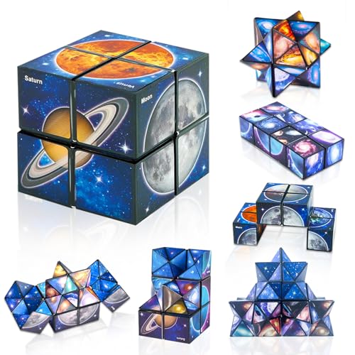 NVGVUP 2 in 1 Magic Cube Set, Infinity Star Zauberwurfel, Puzzle Zauberwürfel Cube, Sternenklarer Himmel Zauberwürfel, Anti Stress Würfel Puzzle Spielzeug, Geschenke für Kinder Erwachsene von NVGVUP