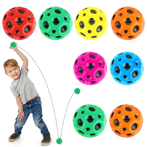 NVIYAM 8 Stück Ball, Moon Ball Hohe Springender, 7cm Spaceball Leicht zu greifen und zu fangen, Galaxy Ball EIN Knallendes Geräusch, Lava Springball Toy von NVIYAM