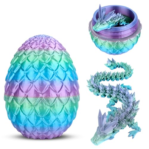 NVIYAM Drachenei mit Drache, 3D Gedrucktes Drachenei, Geheimnisvolles Drachenei, Beweglicher Dragon Egg, Abnehmbare Eierschale im Ei Drache Spielzeug, Heimbürodekoration Schreibtischspielzeug(Farbe) von NVIYAM