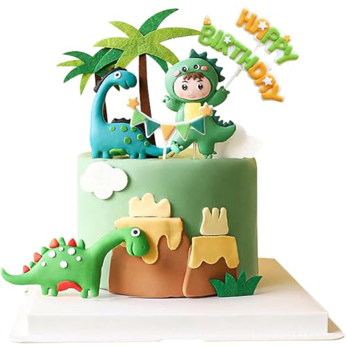 9 Stück Dinosaurier Geburtstags Kuchen Dekorationen Dinosaurier Alles Gute zum Geburtstag Cake Topper für Kinder Geburtstagsfeier Baby Dusche Kinder Party Kuchen Zubehör von NVKRLFYD