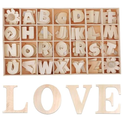 NVKRLFYD 112 Stück Original hölzerne Farbe hölzerne Großbuchstaben A-Z Liebe hölzernes Puzzle Handmade DIY Home Decoration Kleinkind frühes Lernen Kinderspielzeug Geschenke Jungen Mädchen von NVKRLFYD