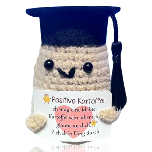 NVKRLFYD Lustige Positive Kartoffel Pocket Hug, Positive Kartoffel Puppe, Kreative Strickwolle Kartoffel Puppe mit Positiver Energiekarte, Kartoffelspielzeug, für Freundin, für Frauen, Mutmacher von NVKRLFYD