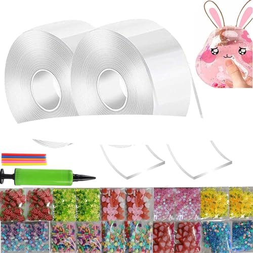 NVKRLFYD Nano Tape Bubbles Set, 28 Stück Blowing Bubble Tape Transparentes Mehrzweck Plakatband Nano Klebeband Bubble Für Kinder Blowing Bubble Tape Handmade Diy Decompression Craft Kit Für Jungen von NVKRLFYD