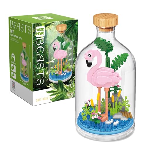 NVOSIYU Flamingos Mini Bausteine Set, Kreative Tier-Figuren Bauspielzeug für Erwachsene, Klemmbausteine Tiere Vogel Sammlung Geschenk für Frauen, Männer von NVOSIYU