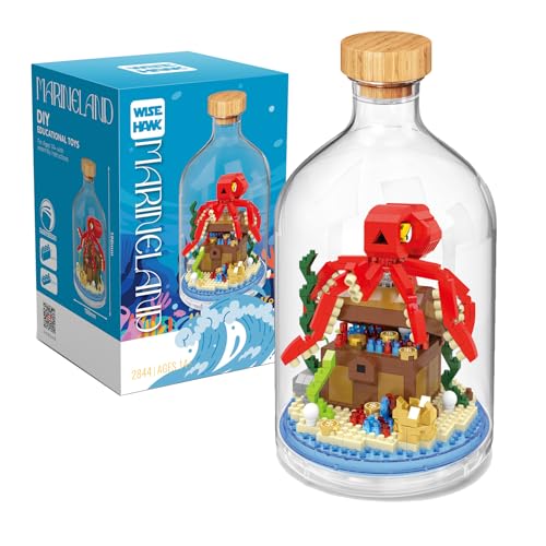 NVOSIYU Oktopus Mini Bausteine Set - DIY Klemmbausteine Set für Tierfiguren mit Schaukasten, Tiere Sammlung Konstruktionsspielzeug für Erwachsene, Home Decors von NVOSIYU