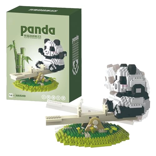 NVOSIYU Panda Mini Bausteine Set, Klemmbausteine Tiere Figuren Bauspielzeug für Wohnzimmer oder Büro, Diamond Blocks Tier Kreatives Deko Geschenk für Erwachsene (66549) von NVOSIYU