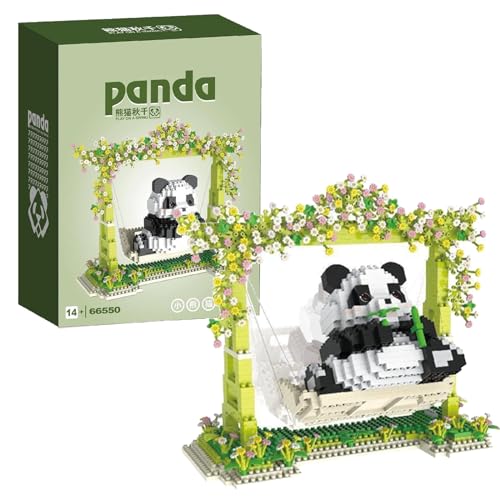 NVOSIYU Panda Mini Bausteine Set, Klemmbausteine Tiere Figuren Bauspielzeug für Wohnzimmer oder Büro, Diamond Blocks Tier Kreatives Deko Geschenk für Erwachsene (66550) von NVOSIYU