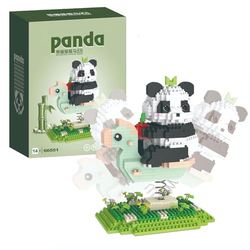 NVOSIYU Panda Mini Bausteine Set, Klemmbausteine Tiere Figuren Bauspielzeug für Wohnzimmer oder Büro, Diamond Blocks Tier Kreatives Deko Geschenk für Erwachsene (66551) von NVOSIYU