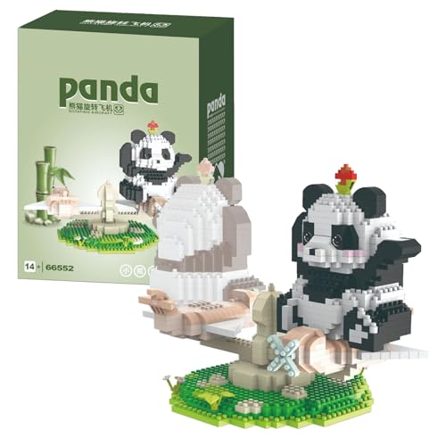 NVOSIYU Panda Mini Bausteine Set, Klemmbausteine Tiere Figuren Bauspielzeug für Wohnzimmer oder Büro, Diamond Blocks Tier Kreatives Deko Geschenk für Erwachsene (66552) von NVOSIYU