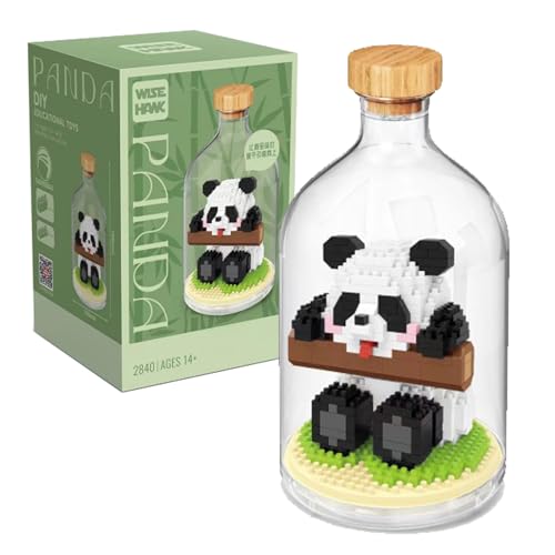 NVOSIYU Panda Mini Bausteine Set, Klemmbausteine Tiere Panda Spielzeug mit Schaukasten, Tier-Figuren Bauspielzeug Kreatives Deko Geschenk für Erwachsene, Home Decors (2840) von NVOSIYU