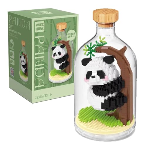 NVOSIYU Panda Mini Bausteine Set, Mini Klemmbausteine Tiere Panda Spielzeug mit Schaukasten, Tier-Figuren Bauspielzeug Kreatives Deko Geschenk für Erwachsene, Home Decors (2838) von NVOSIYU