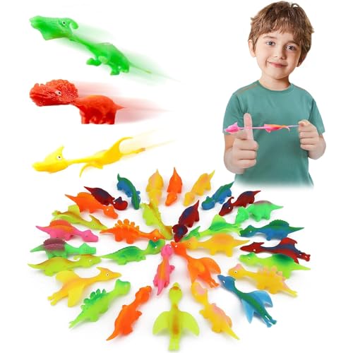 6 Stück Schleuder Dinosaurier Slingshot Dinosaur Finger Toys, Schleuder-Dinosaurier-Finger Spielzeug Dinosaurier Spielzeug, Slingshot Dinosaurier Lustige Fliegende Dinosaurier Schleuder Spielzeug von NVTRSD