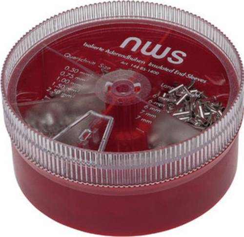 NWS 144-BS-1400 Aderendhülsen-Sortiment 0.5 mm², 0.75 mm², 1 mm², 1.5 mm², 2.5mm² Unisoliert S von NWS