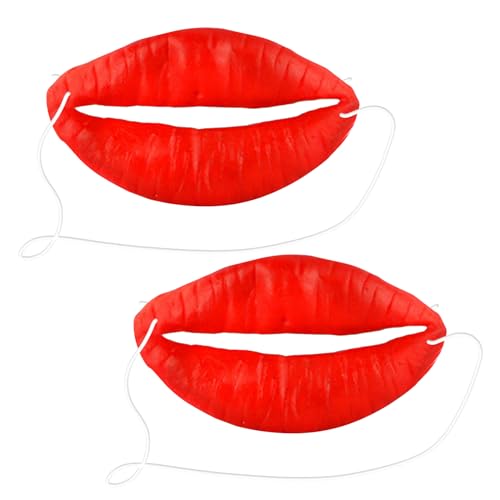 NYGGTYK 2 Stück Wurstlippenmasken, Rote Wurstlippenmasken, Streich-Requisiten, Gummimasken, Cosplay-Masken, Unterhaltungsmasken Für Shows, Magie Und Partys von NYGGTYK