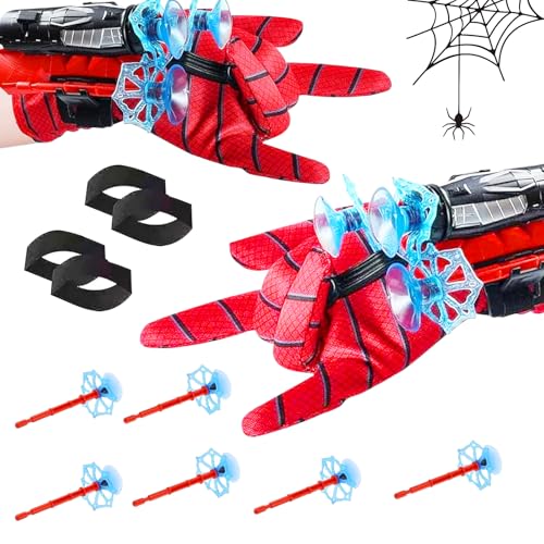 NYZQIW 2 Set Super Spider Launche Spider Launcher Handschuh Kids Spider Hero Handschuhe Hero Launcher Handschuh Launcher Spielzeug Handgelenk Spielzeug Set,Cosplay Glove Launcher Für Kinder Fans von NYZQIW