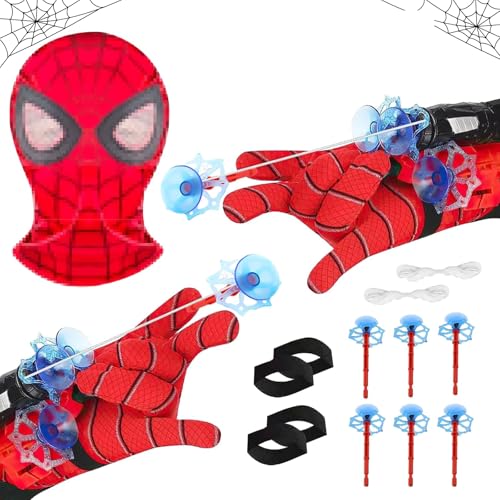 NYZQIW 2 Set Spider Launcher Handschuh, Kids Super Spider Launcher, Spiderm Web Shooter, Kids Handgelenk Spielzeug Set, Kids Spider Hero Launcher Spielzeug, Spielzeug Held Launcher für Cosplay(B) von NYZQIW