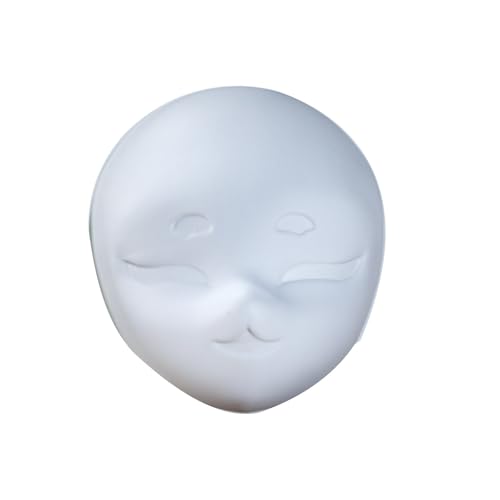 NZDFH Halloween Masken, Hand Maskeraden Blank Paintable für Kind Erwachsenen Halloween Kostüm Weiß Embryo Kunststoff Pvc Maske, Matt Weiß Gefrostet Blank Gesicht Hand Gemalt von NZDFH