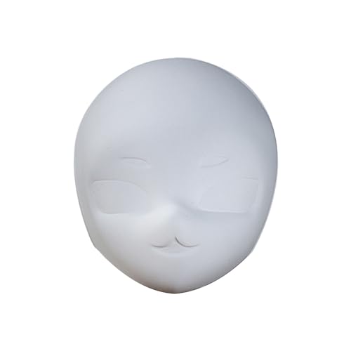 NZDFH Halloween Masken, Hand Maskeraden Blank Paintable für Kind Erwachsenen Halloween Kostüm Weiß Embryo Kunststoff Pvc Maske, Matt Weiß Gefrostet Blank Gesicht Hand Gemalt von NZDFH