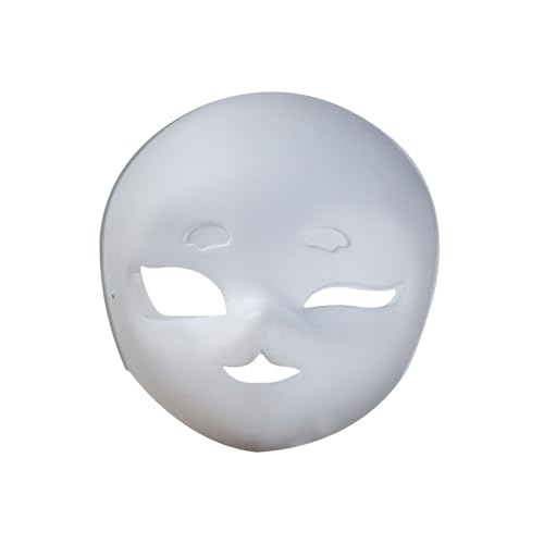 NZDFH Halloween Masken, Hand Maskeraden Blank Paintable für Kind Erwachsenen Halloween Kostüm Weiß Embryo Kunststoff Pvc Maske, Matt Weiß Gefrostet Blank Gesicht Hand Gemalt von NZDFH