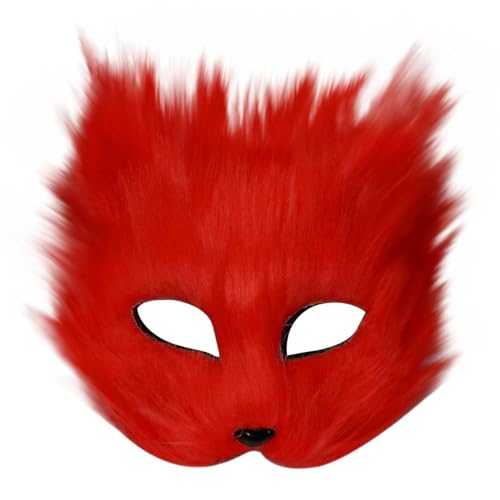 NZDFH Halloween Masken, Masken für Maskerade Partys, Halbes Gesicht Requisiten für Männer und Frauen Gesichtsmasken, Halloween Fuchs-Simulationsmaske von NZDFH