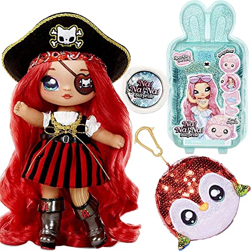 Na! Na! Na! Surprise 2-in-1 Modepuppe und Glitzer-Pompom Tasche, Becky BUCKANEER. Piraten-Puppe mit luxuriösen Outfits und Accessoires. Sparkles Serie. Modepuppe zum Sammeln für Kinder ab 5 Jahren von Na! Na! Na! Surprise