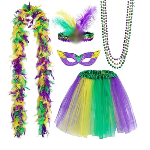 NaLatia Karneval-Party-Outfits, Paillettenkleider, Federboas, Maskerade-Masken, Feder-Haarschmuck, Karnevals-Outfits von NaLatia