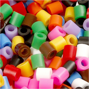 Bügelperlen, Größe 5x5 mm, Lochgröße 2,5 mm, medium, Standard-Farben, von Nabbi