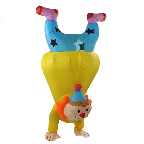 Nachukan Aufblasbares Handstand-Clown-Kostüm Für Erwachsene, Umgedrehtes Design, Halloween-Kostüm Für Erwachsene, Aufblasbares Clown-Outfit, Perfekt Für Partyspaß von Nachukan