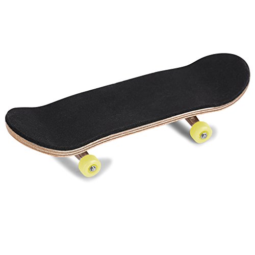 Nachukan Finger-Skateboards aus Ahornholzlegierung mit Box reduzieren den Druck, Kindergeschenke für Skateboard-Fans (Gelb) von Nachukan
