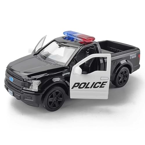 NaiiiL 1:36 Alloy Vehicles Modell, Kompatibel Für F-150 Polizeiautomodell, Licht- Und Soundspielzeug, 4,8 X 1,8 Zoll von NaiiiL