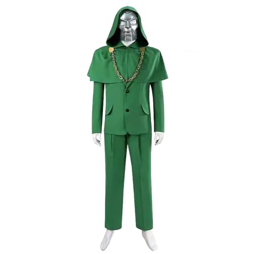 NaiiiL 2024 Kompatibel Für Doctor Doom Kleidungssets Und Harzmaske, Halloween-Party-Requisiten, Cosplay-Kleidung Für Geschenkspielzeug von NaiiiL