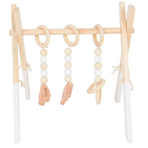 Baby Play Arch, Baby Play Gym faltbares Holzspiel -Gymnastik mit 3 hängenden und abnehmbaren Spielzeugen Interaktives Bildungsbaby Play Arch für Säuglinge, Neugeborene, Kleinkindergeschenk von Naisicatar