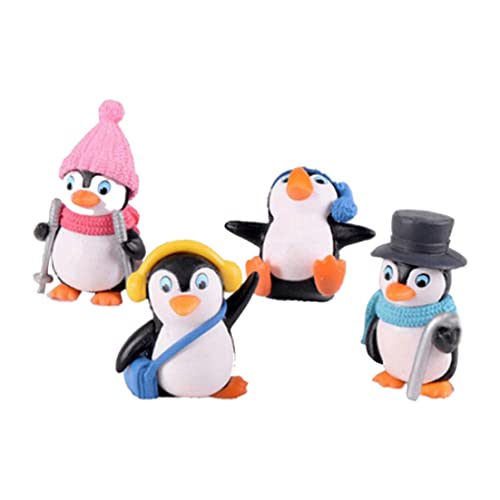 Naisicatar 4pcs Mini Penguin Dekor, Penguin Miniaturfiguren Süßes Pinguinspielzeug Miniatur -Figur DIY Garden Ornamente von Naisicatar